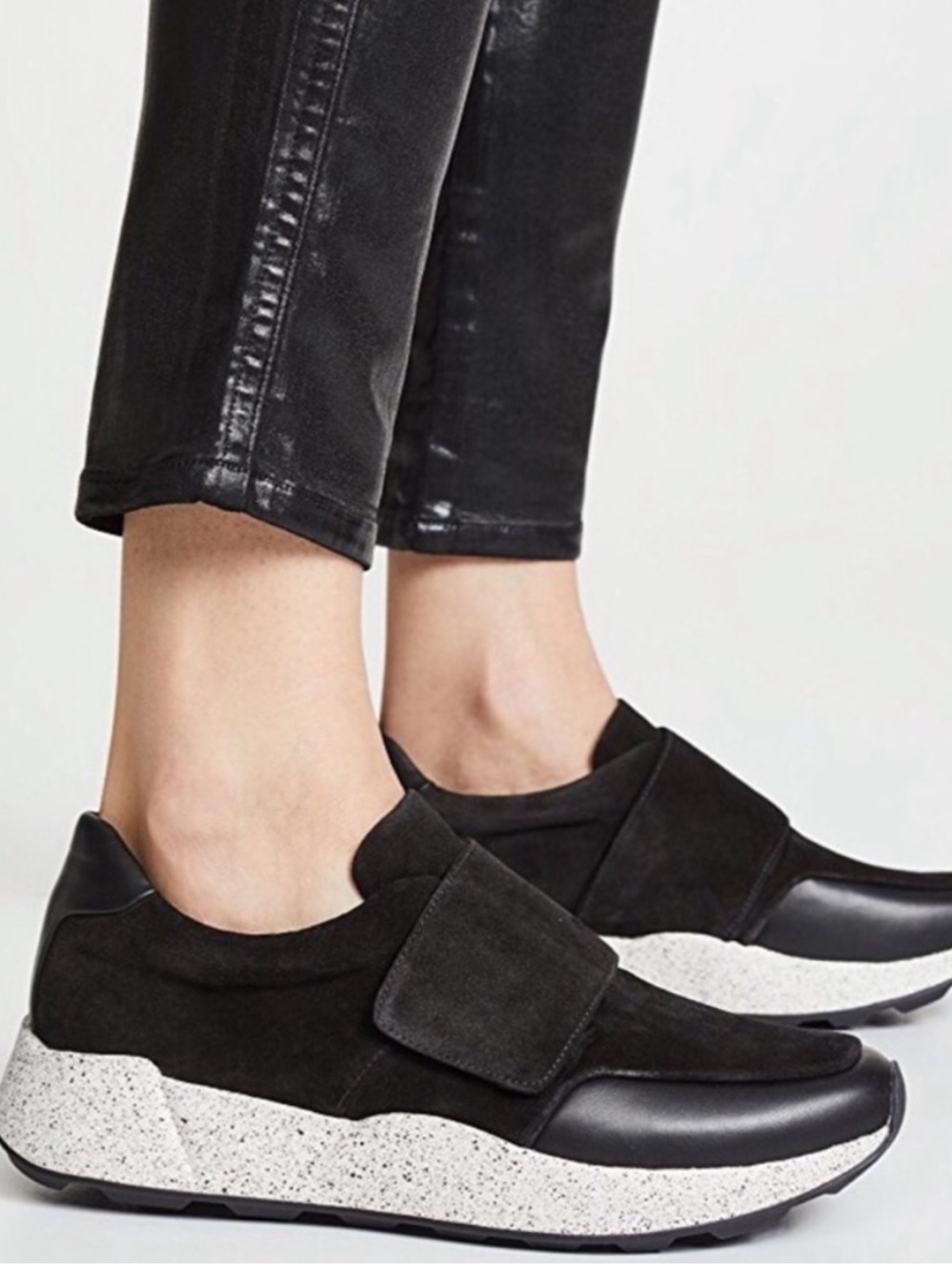Vince | Gage Suede Sneaker Black Leather Women’s Size 11